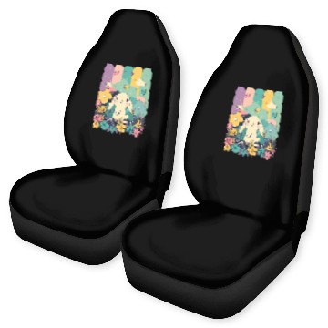 Discover Cute Easter Bunny Surrounded By Flowers Car Seat Covers