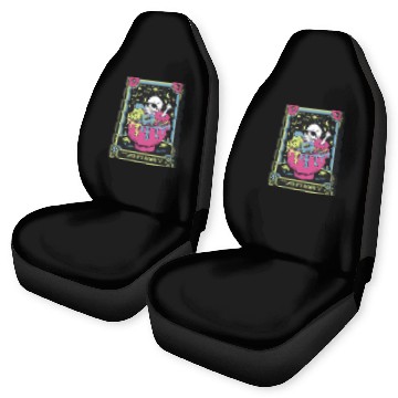 Discover Death by Donuts Tarot Card skull gothic bowl funny Car Seat Covers