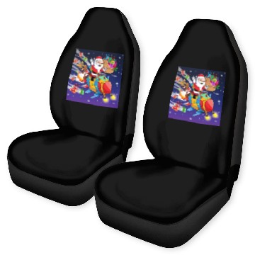 Discover Reindeer with father christmas and spaceship Car Seat Covers