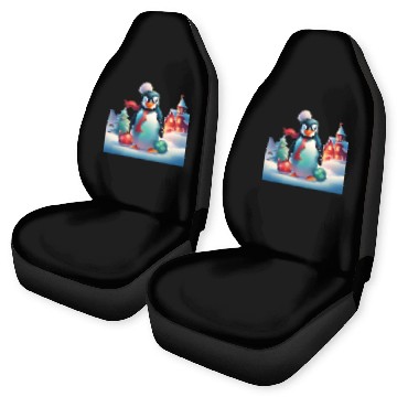 Discover Christmas Merry Christmas For Gift Penguin Snowman Car Seat Covers