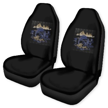 Discover fantasy carp-bird hybrid swimming in a lotus pond Car Seat Covers