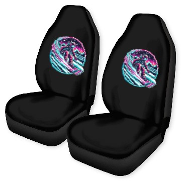 Discover Epic Neon Snowboarding Adventure Under Starry Sky Car Seat Covers