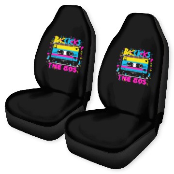 Discover Back to the 80s Retro Cassette Tape Design - Vinta Car Seat Covers