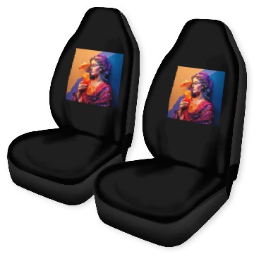 Discover 3D Artistic Lady with Tropical Drink in Vibrant Car Seat Covers