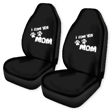 Discover I Love You Mom Puppy Love for dark Car Seat Covers