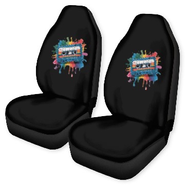 Discover 80s Retro Cassette Splash Classic Cassette Tape Car Seat Covers