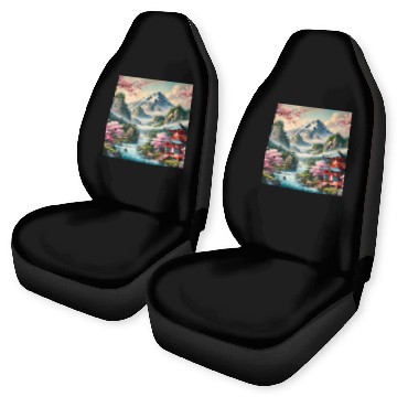 Discover Serene Mount Fuji Landscape Art Print - Japanese C Car Seat Covers
