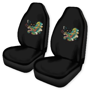 Discover Ukiyo-e Black Cat Chinese Dragon Car Seat Covers