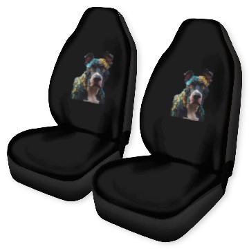 Discover A graffiti-style pitbull portrait, colorful street Car Seat Covers