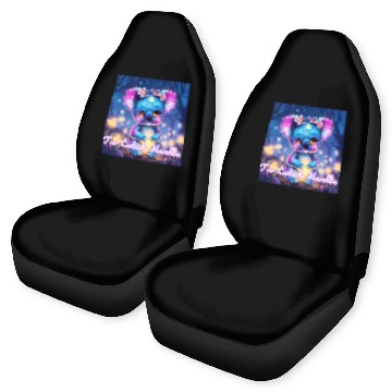 Discover Magical Neon Koala – Fantasy Art with Glowing Nigh Car Seat Covers