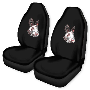 Discover Fantasy Rabbit Face in Ethnic Strokes Car Seat Covers