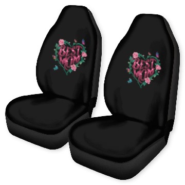Discover Trendy Best Mom Ever, Mother's Day Heart Floral Car Seat Covers