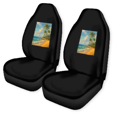 Discover Tropical Serenity – Peaceful Beach Landscape Art Car Seat Covers