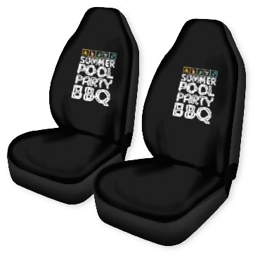 Discover Summer Pool Party BBQ Squad Car Seat Covers