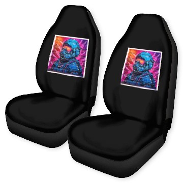 Discover Neon Cyberpunk Astronaut Car Seat Covers