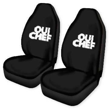 Discover funny Oui Chef restaurant boss staff sous employee Car Seat Covers