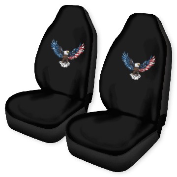 Discover us flag colored eagle Car Seat Covers
