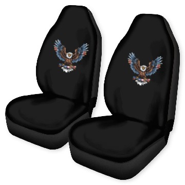 Discover brow blue eagle with us flag Car Seat Covers