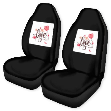 Discover heart shaped balloon with word love Car Seat Covers