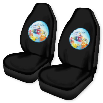 Discover Colorful Submarine in a Tropical Coral Reef Car Seat Covers