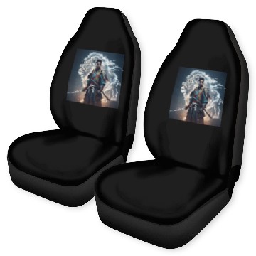 Discover African Samurai With Spirit Lion Car Seat Covers