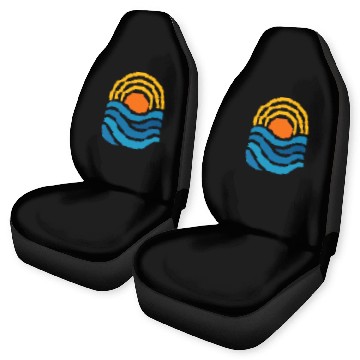 Discover Vivid Sunset Over Ocean Waves Car Seat Covers