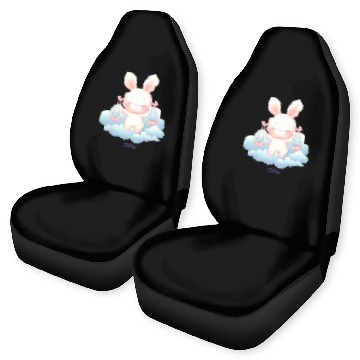 Discover Sweet Bunny Libra Illustration Car Seat Covers