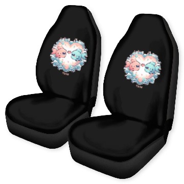 Discover Celestial Pisces Love Heart Illustration Car Seat Covers