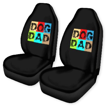 Discover Dog Dad – Colorful Retro Pet Lover Design Car Seat Covers
