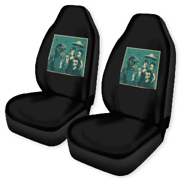 Discover Retro Sci-Fi Alien Encounter Design Car Seat Covers