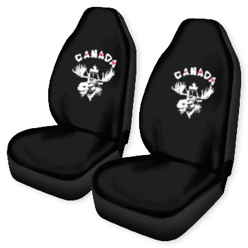 Discover Canadian Moose with Maple Leaf Emblem Car Seat Covers