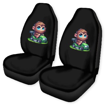 Discover Cute Bigfoot Sasquatch lawn mower gardening chibi Car Seat Covers