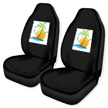 Discover Tropical Sunset Beach Scene Car Seat Covers