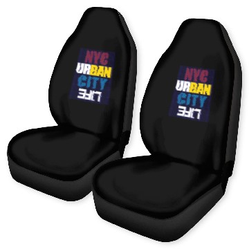 Discover Vibrant NYC Urban City Typography life Car Seat Covers