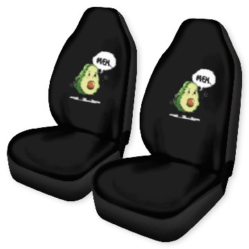 Discover Cute Avocado with Meh Expression Car Seat Covers
