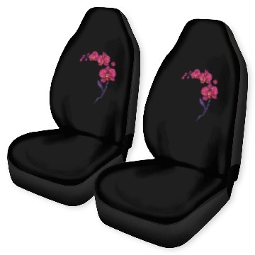 Discover Elegant Violet Pink Orchid Flower Branch Design Car Seat Covers