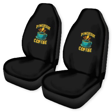 Discover Powered by Coffee Illustration Car Seat Covers