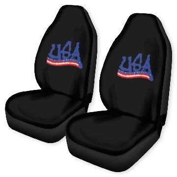 Discover graffiti text banner usa united states america 3 c Car Seat Covers