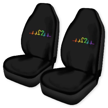 Discover LGBT Pride Rainbow Heartbeat Car Seat Covers