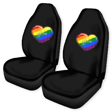 Discover LGBT Pride Heart - First Name "Kyla" Rainbow Heart Car Seat Covers