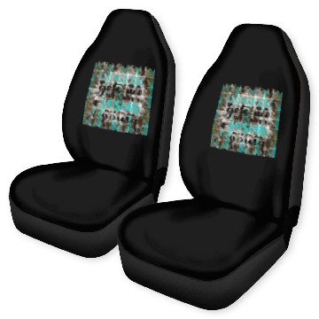 Discover Coffee + Jesus Leopard Distressed Car Seat Covers