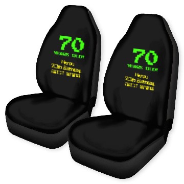 Discover 70th Birthday: Fun, 8-Bit Look, Nerdy / Geeky "70" Car Seat Covers