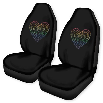 Discover Love is Love is Love Pride Rainbow Heart Car Seat Covers
