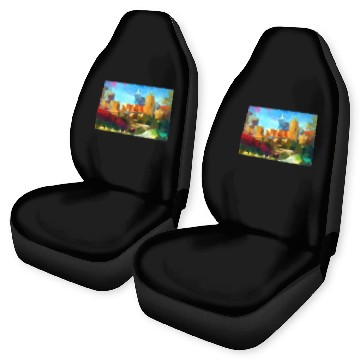 Discover Downtown Raleigh North Carolina Skyline Polo Car Seat Covers