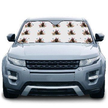 Discover Labrador Lab Dog Chocolate Labrador Bunny Dog With Easter Eggs Basket Spring Car Sun Shades