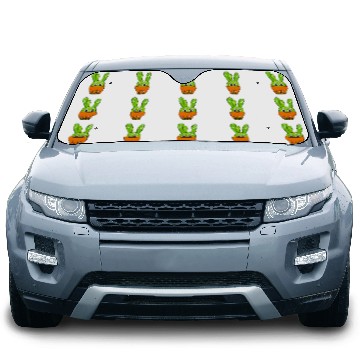 Discover Cute Cactus In Tulip Pot Car Sun Shades