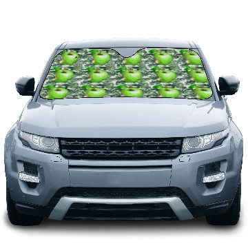 Discover Green Apple With A Bite Car Sun Shades