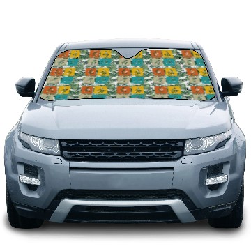 Discover Four winds retro squares cool mahjong gift Car Sun Shades