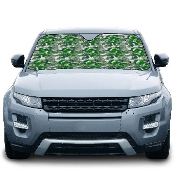 Discover Only One Earth - dark green vintage design Car Sun Shades