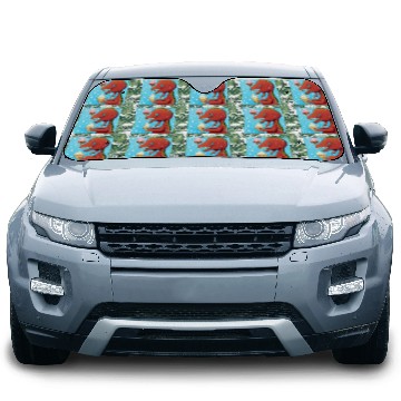 Discover happy dinosaur love ice cream Car Sun Shades